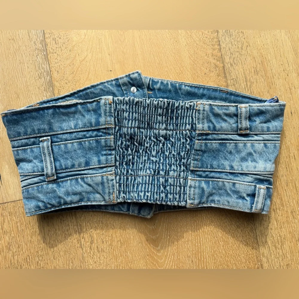 Zara Denim Crop Tube Top 💙 - Picture 2 of 4